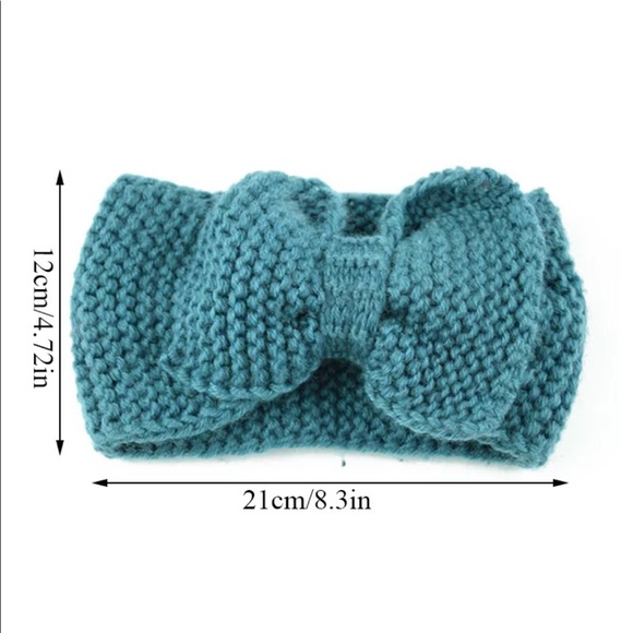 Grey gray ear warmer headband NEW bow NIP winter - Picture 3 of 3